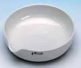 Capsule à évaporation en porcelaine fond plat Capacité 1750 ml Ø  haut 240 mm Hauteur 65 mm