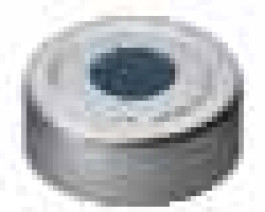  Pressure release caps, Aluminium Bouchons couleur argent, trou central Septa Butyl rouge / PTFE gris Shore 50° shore A Epaisseur 3,00 mm