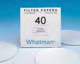 Papier filtre quantitatif type N° 40 sans cendres filtration moyenne