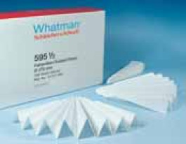 Papier filtre qualitatif type 595 1/2 plissé filtration moyenne Ø 125 mm