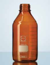 Flacon DURAN® verre brun col à vis ISO sans bouchon Capacité 150 ml Ø 62 mm Hauteur 100 mm Filetage 45 GL