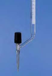 Burette en verre boro 3.3, à robinet latéral, classe AS