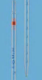 Pipette graduée en verre Classe AS Blaubrand Volume 50*c ml Grad. 0,5 ml Hauteur totale 450 ± 10 mm Tolérance 0,20 ± ml