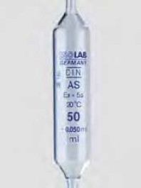 Pipette volumétrique en verre de chimie classe AS à 1 trait 11 ml