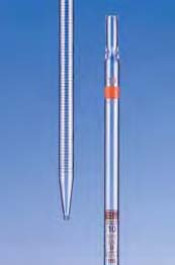 Pipette graduée en verre sodocalcique, classe B, graduation brune, type 3