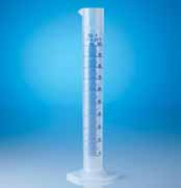 Eprouvette en polypropylène classe B Capacité 1000 ml Grad. 10,00 ml Hauteur 440 mm Tolérance 10,0 ± ml Ø 69 mm