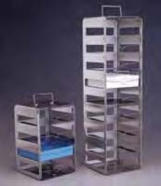 Rack pour cryoboite en inox Kryobox NALGENE ® Type 5036 HauteurBoitemm 52 Etages 4 Largeur 140 mm Prof. 143 mm Hauteur 225 mm