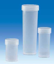 Flacon en polypropylène avec couvercle Capacité 18 ml Ø 22 mm Hauteur 57 mm