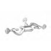 Noix universelle orientable, fonte malléable chromée, angle 360° Plage de serrage 16,5 mm
