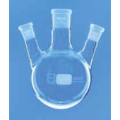 Ballon tricol rodé, tubulures inclinées, en verre DURAN®