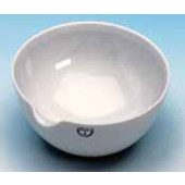 Capsule à évaporation semi-profonde à fond rond et avec bec verseur, en porcelaine