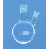 Ballon à fond rond 2 cols (inclinés) en verre borosilicaté 3.3