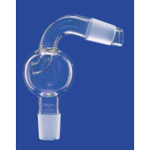Tête de distillation avec ampoule de garde RodageFemelle 29/32 RN RodageMâle 29/32 RN Description coudé