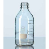Flacon à col à vis, avec gainage de protection, en verre DURAN®