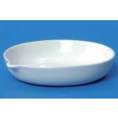 Creuset à évaporation en porcelaine, avec bec verseur, à fond plat