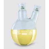 Ballon à fond rond 2 cols (inclinés) en verre borosilicaté 3.3