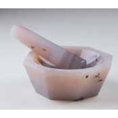 Mortier et pilon en agate