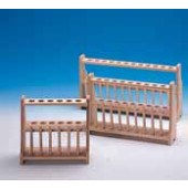 Portoir pour tubes à essais à deux étages, en bois