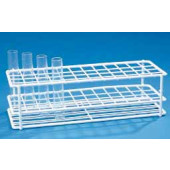 Portoir pour tubes à essais, en fil de fer revêtu nylon blanc